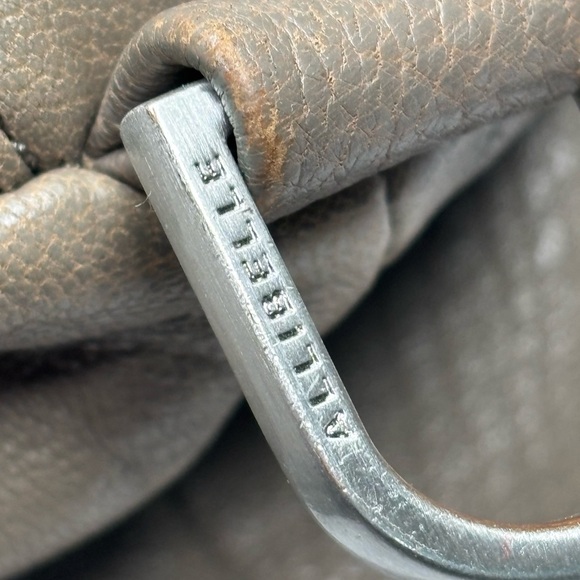 ALLIBELLE TAN LEATHER ROOMY DOUBLE HANDLE SPACIOUS CARRY ALL BAG PURSE - Picture 5 of 13